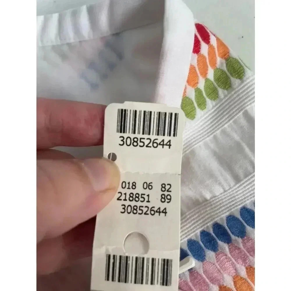 NWT Talbots White Multicolor Embroidered A-Line Skirt Size 14 ๐โ 0160 NEW! - Picture 8 of 12